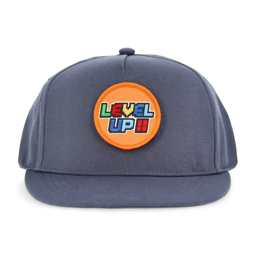 Wonder Nation Boys Gamer Snapback Hat Level Up Patch Flat Brim Cap NWT